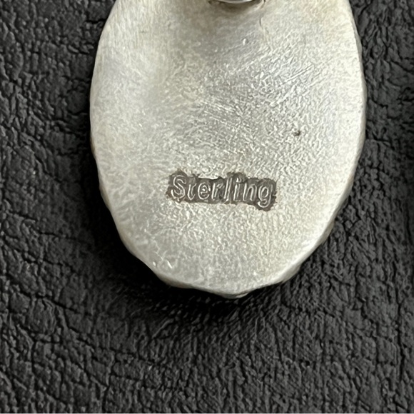 New Artisan made sterling silver red rose dahlia earrings - Picture 7 of 8